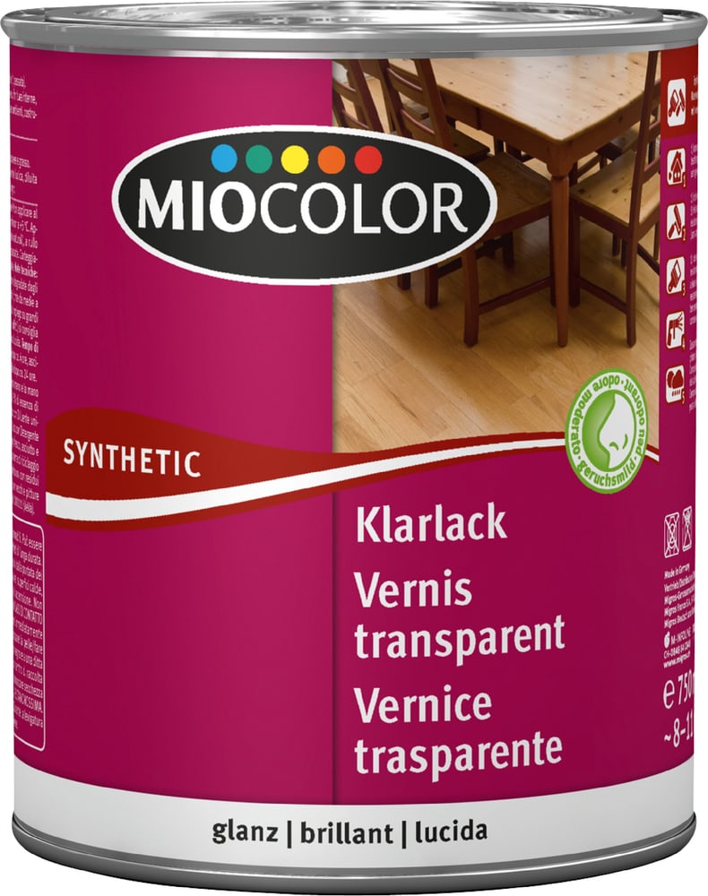 Miocolor Vernice trasparente sintetica lucida Incolore 750 ml