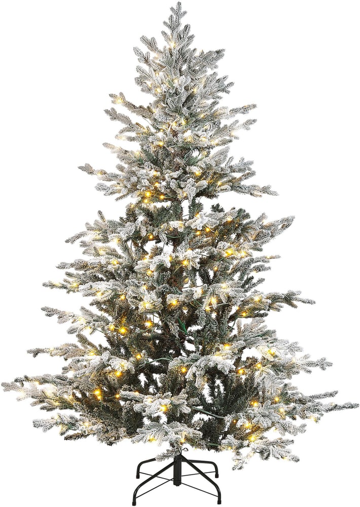 Künstlicher Weihnachtsbaum mit LED Beleuchtung schneebedeckt 180 cm weiss BRISCO Kunstbaum Beliani 759257400000 Bild Nr. 1