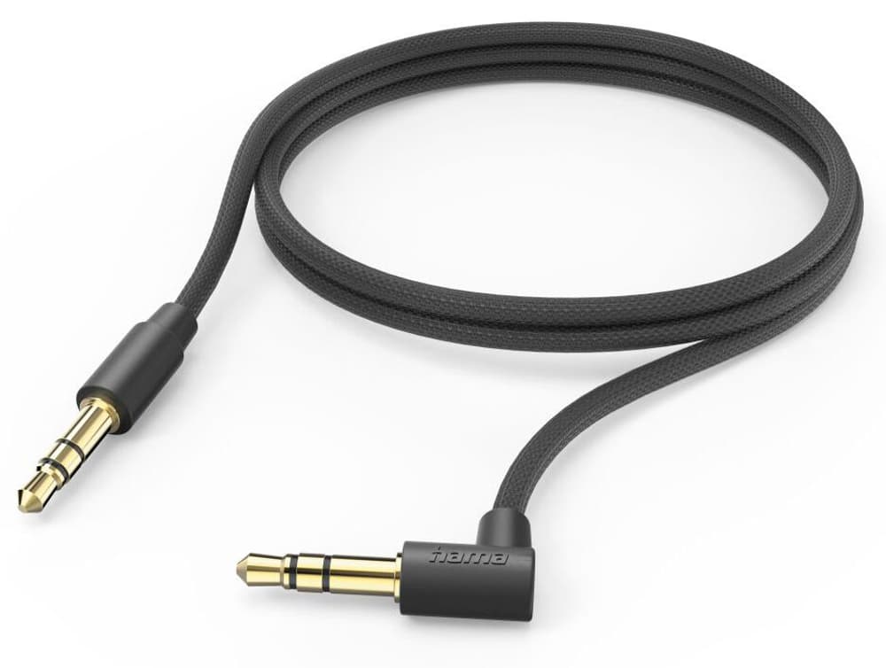 Câble auxiliaire, 3.5 mm jack, 90°, 1,0 m, Noir Câble audio Hama 785300179707 Photo no. 1