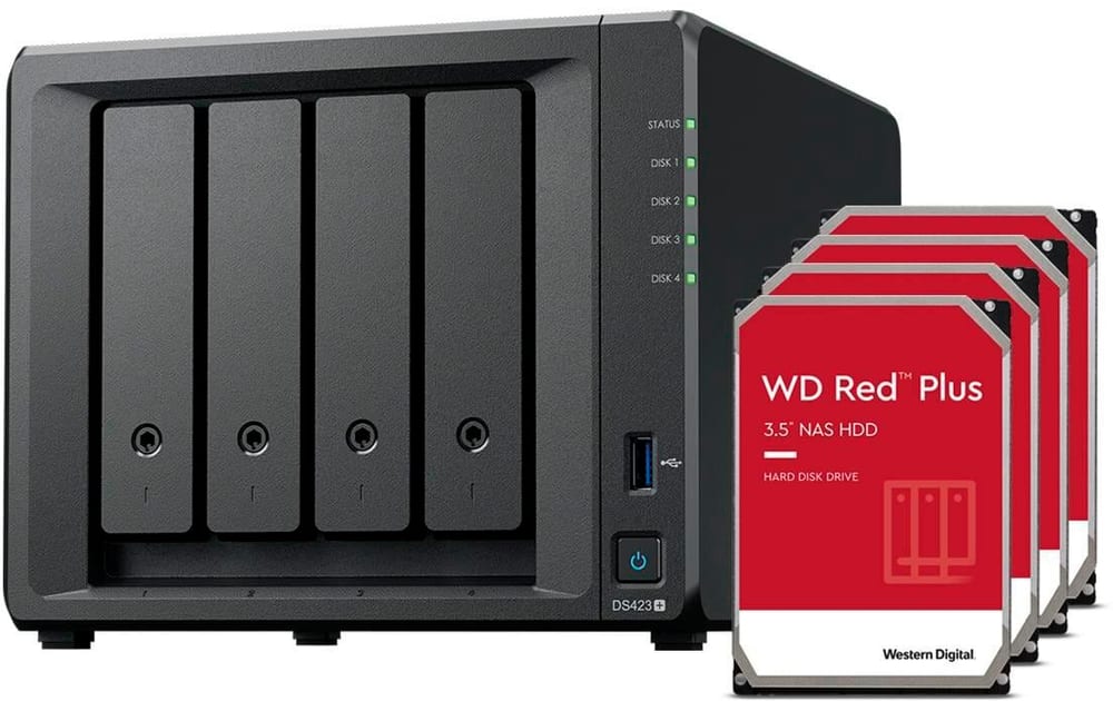 NAS DiskStation DS423+ 4-bay WD Red Plus 32 TB Stockage réseau (NAS) Synology 785302429611 Photo no. 1
