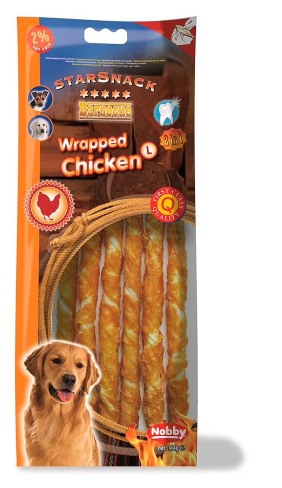 Wrapped Chicken, L 25 cm 5 pièces Friandises pour chien StarSnack 658318300000 Photo no. 1