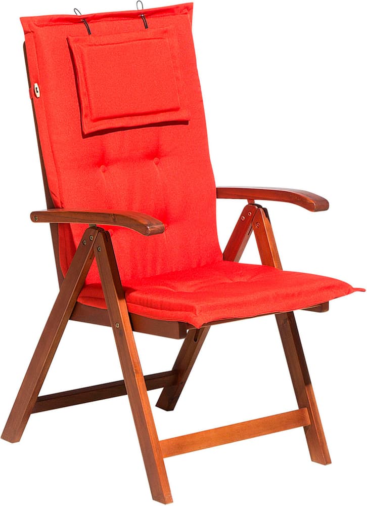 Chaise de jardin avec coussin rouge clair TOSCANA Chaise de jardin Beliani 759182600000 Photo no. 1