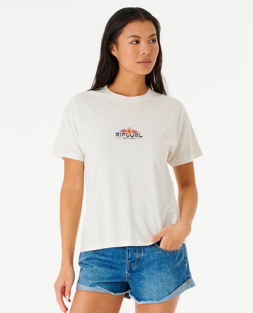 BRIGHTER SUN RELAXED TEE Shirt Rip Curl 468222500610 Taille XL Couleur blanc Photo no. 1