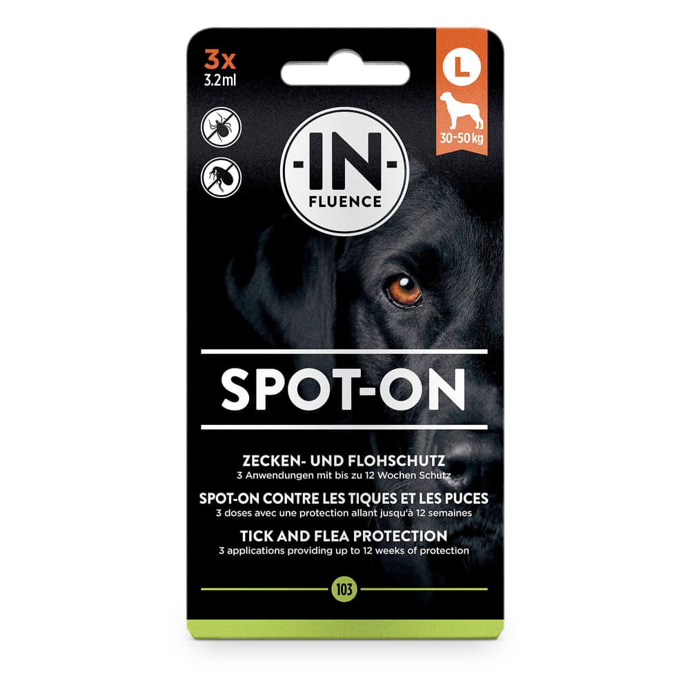 Spot-On cane L, 3x 3.2 ml Gocce repellenti per insetti meikocare 658369400000 N. figura 1