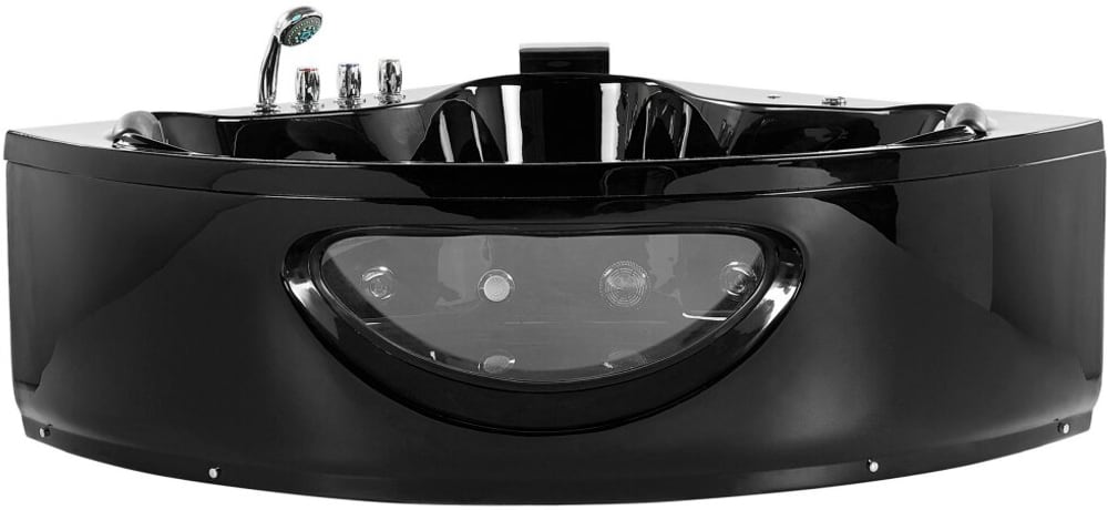 Whirlpool Badewanne schwarz Eckmodell mit LED 190 x 140 cm TOCOA Eckbadewanne Beliani 759221500000 Bild Nr. 1