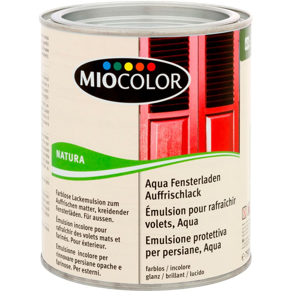 Fensterladen Auffrischlack Farblos 750 ml Holzöle + Holzwachse Miocolor 661107100000 Farbe Farblos Inhalt 750.0 ml Bild Nr. 1
