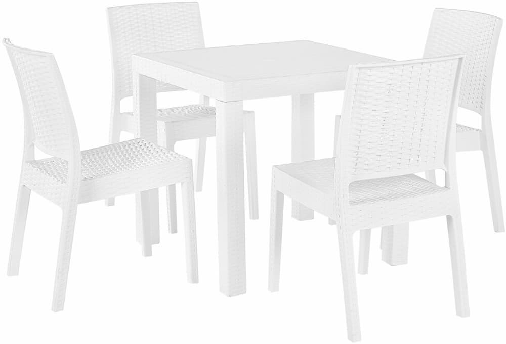 Set da giardino 4 posti in rattan sintetico bianco FOSSANO Lounge da giardino Beliani 759262300000 N. figura 1