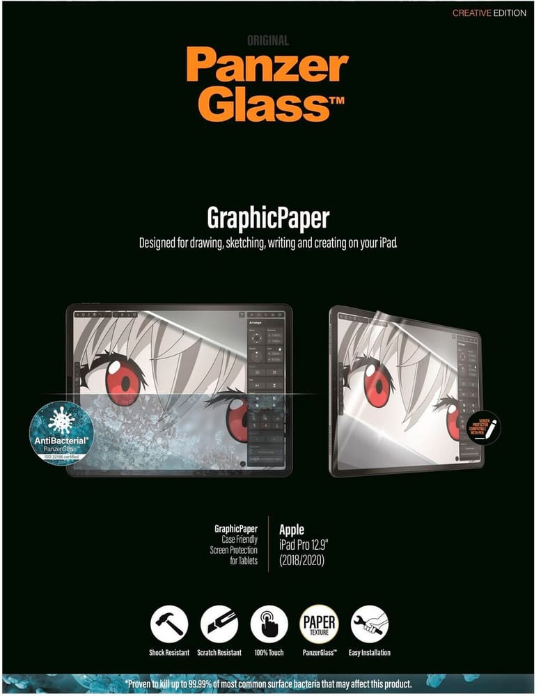 GraphicPaper iPad Pro 12.9" (Gen. 3-6) Monitor Schutzfolie Panzerglass 785300196590 Bild Nr. 1