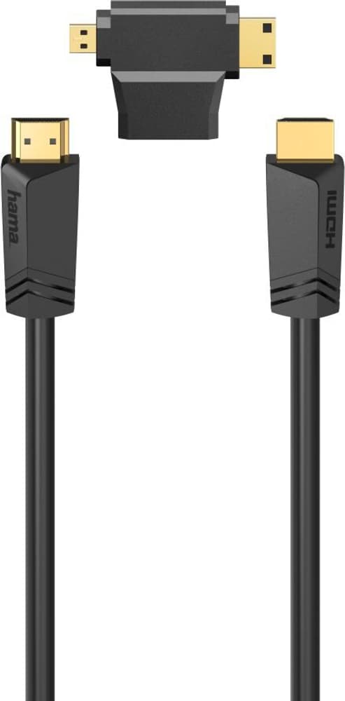 Câble HDMI™ hte vit., Ethernet, 1,5 m + adaptateur HDMI Câble vidéo Hama 785300179714 Photo no. 1