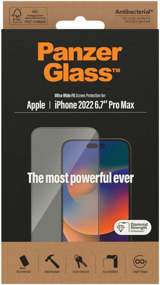 Ultra Wide Fit iPhone 14 Pro Max Protection d’écran pour smartphone Panzerglass 785300187201 Photo no. 1