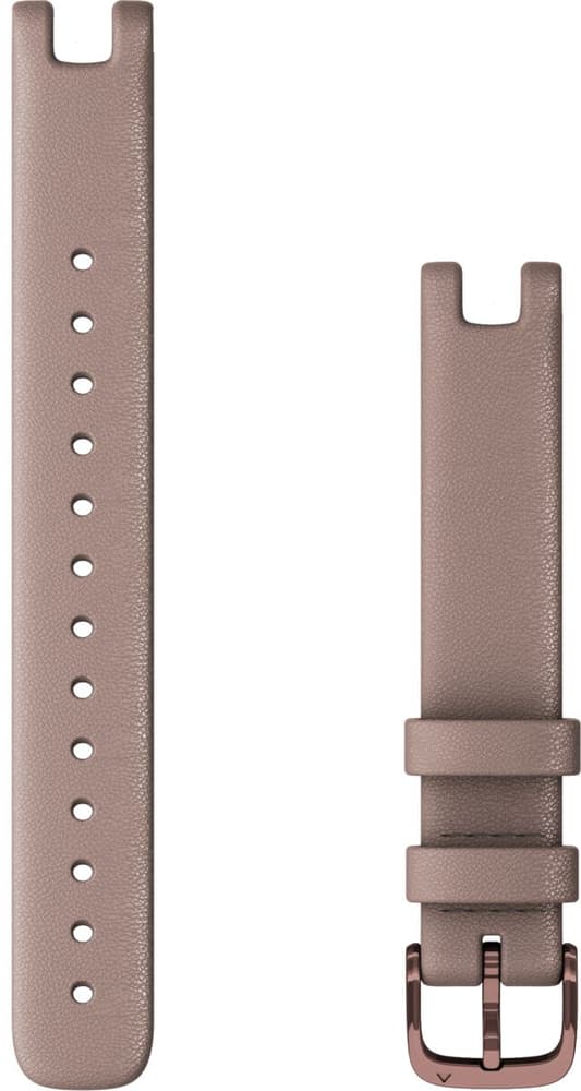 Lily bracelet 14mm cuir italien taupe avec parties en moka Bracelet de montre intelligente Garmin 785300158369 Photo no. 1