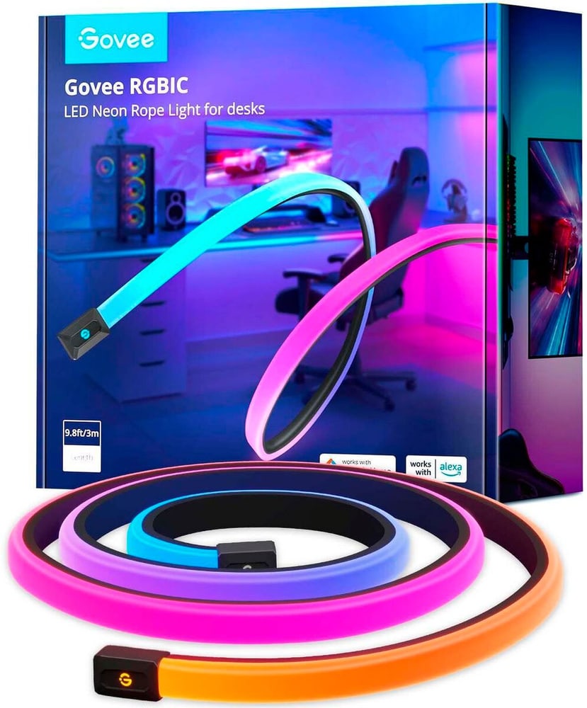 LED Stripe Neon Gaming Table Light, 3 m, RGBIC, Wi-Fi + BT Strisce LED Govee 785302426116 N. figura 1