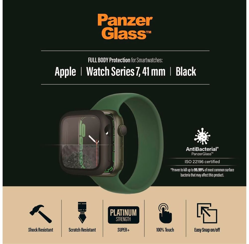 Full Body Apple Watch 7/8 (41 mm) Smartwatch Schutzfolie Panzerglass 785300196563 Bild Nr. 1