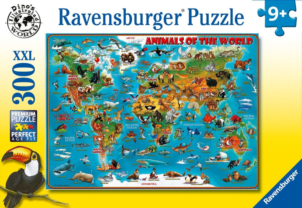 RVB Puzzle 200 P. Animaux Autour du m. Puzzles Ravensburger 749064600000 Photo no. 1