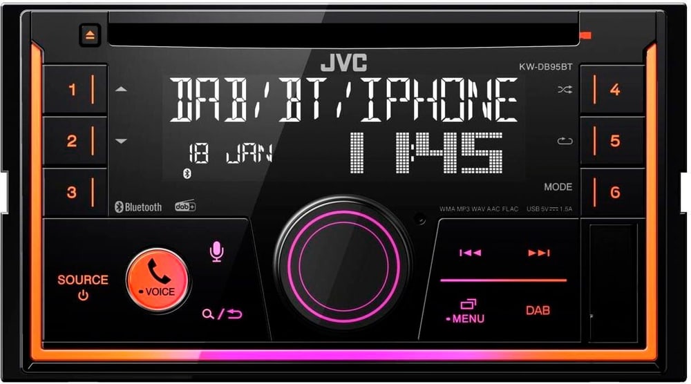 JVC Autoradio 2-DIN CD Receiver, DAB+, Bluetooth Autoradio