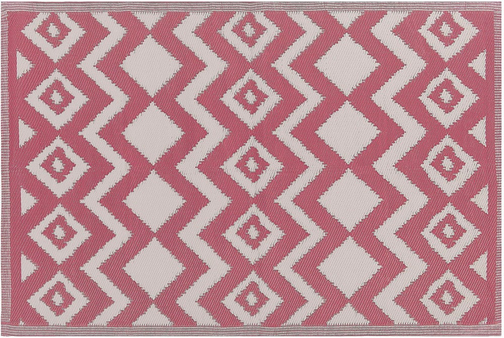 Tappeto da esterno rosa 120 x 180 cm DEWAS Tappeto per esterni Beliani 759194400000 N. figura 1