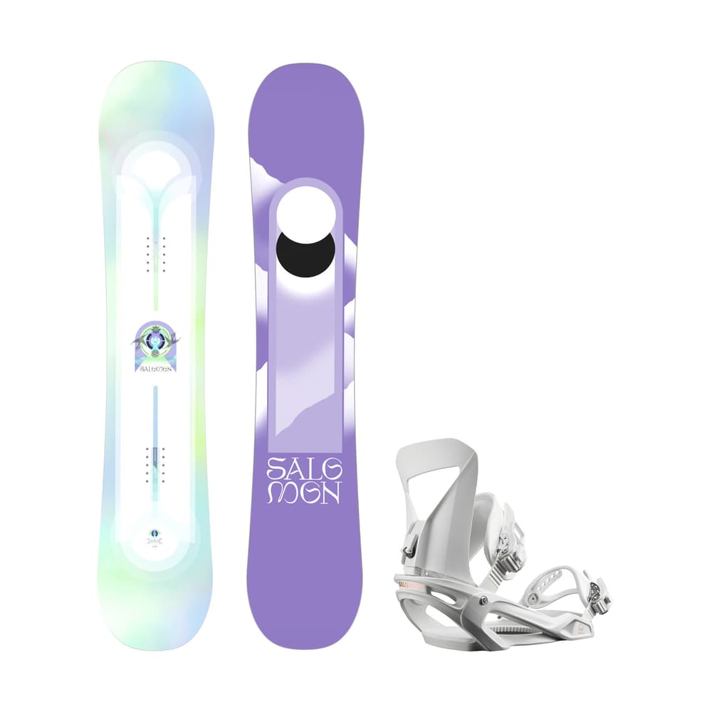 Lotus inkl. Spell All Mountain Snowboard avec fixations Salomon 494559714293 Couleur multicolore Longueur 142 Photo no. 1