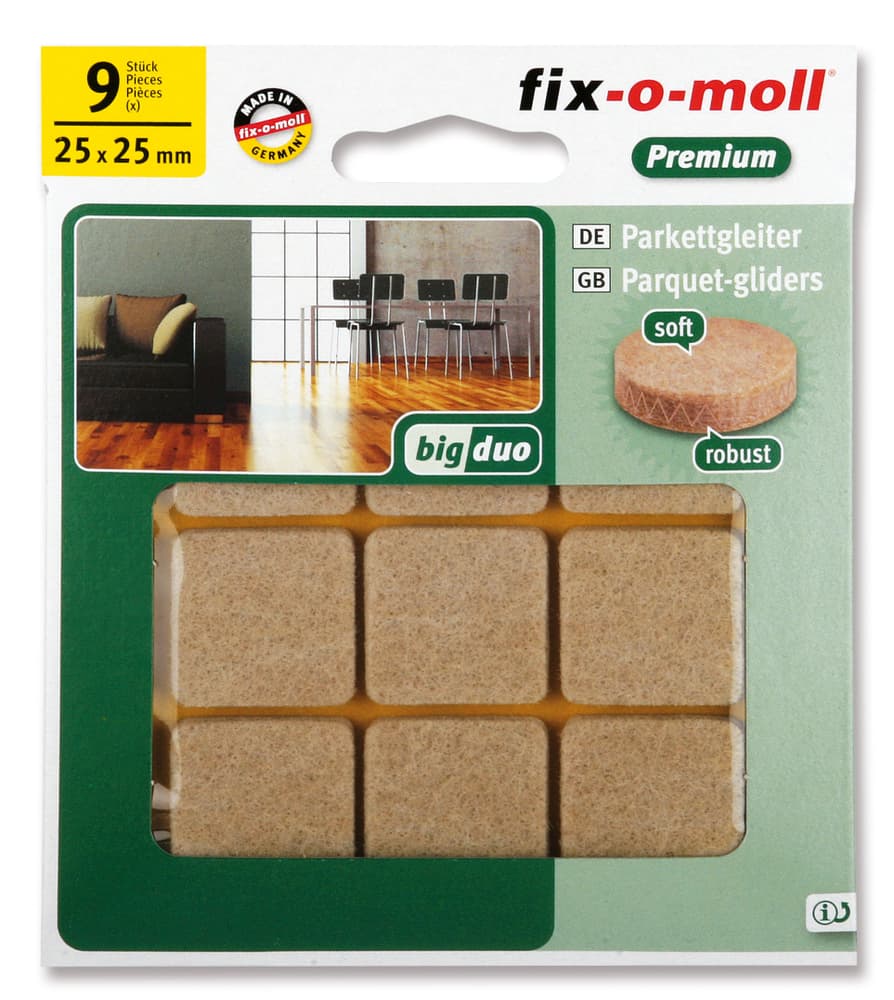 Patins pour parquet 5 mm / 25 x 25 mm 9 x Patins à commander — free download