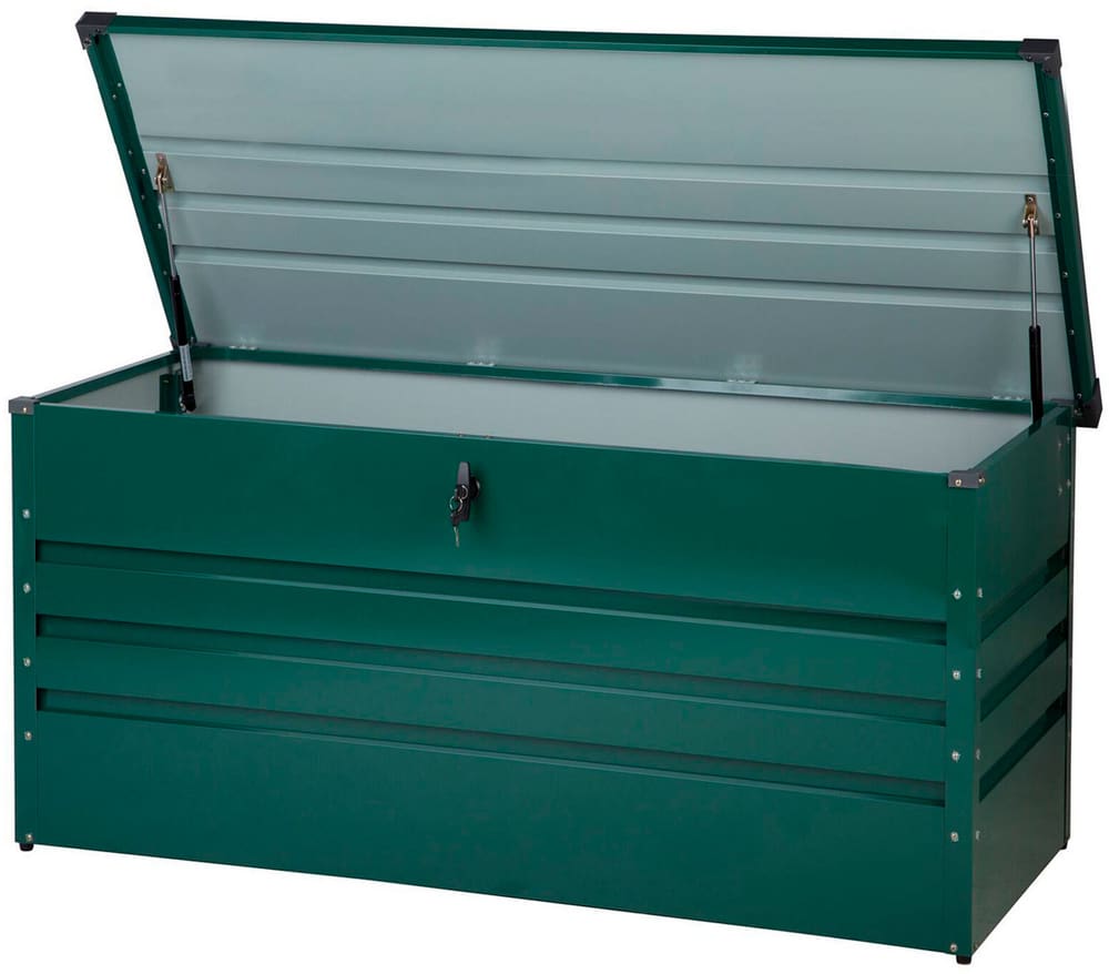 Auflagenbox Stahl dunkelgrün 132 x 62 cm CEBROSA Kissenbox Beliani 655506700000 Bild Nr. 1