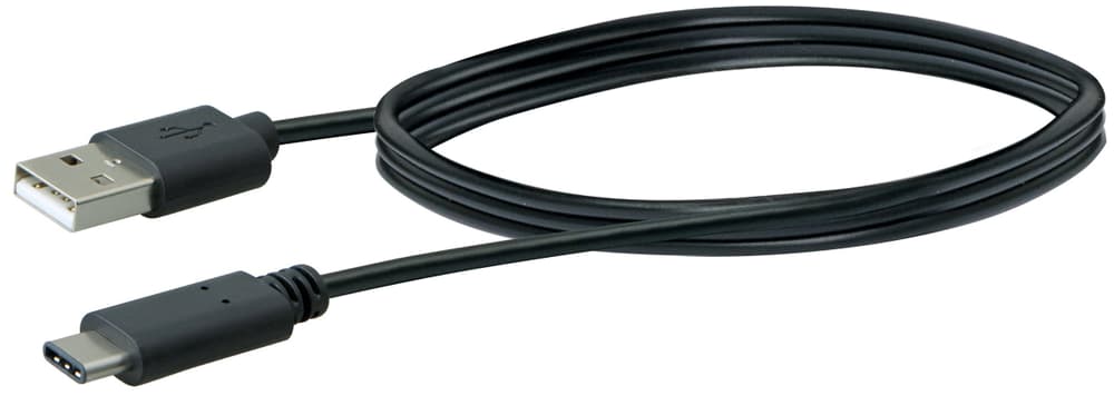 Cable USB 3.1 1m noir, USB 2.0 typeA / USB 3.1 typeC Câble USB Schwaiger 613183600000 Photo no. 1