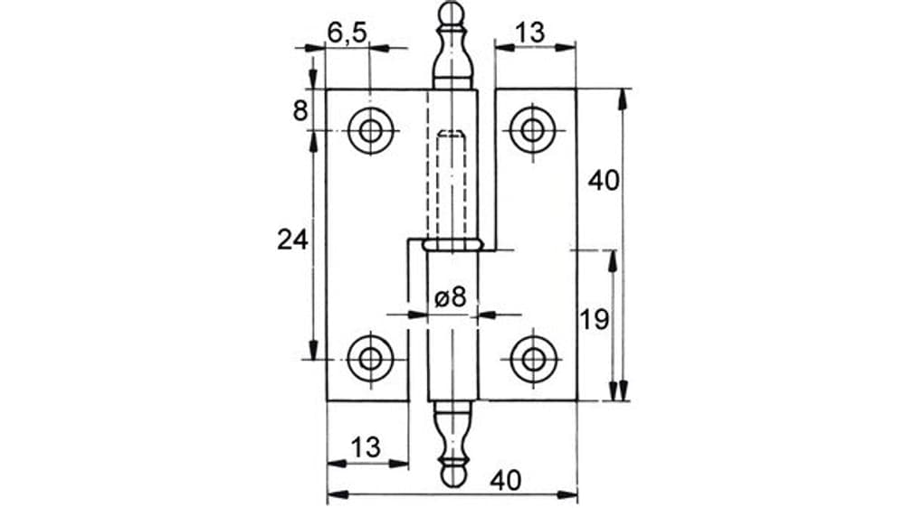 Cerniere per mobili FS, diametro rullo 8 mm Cerniere Werkstarck 669700109961 N. figura 1