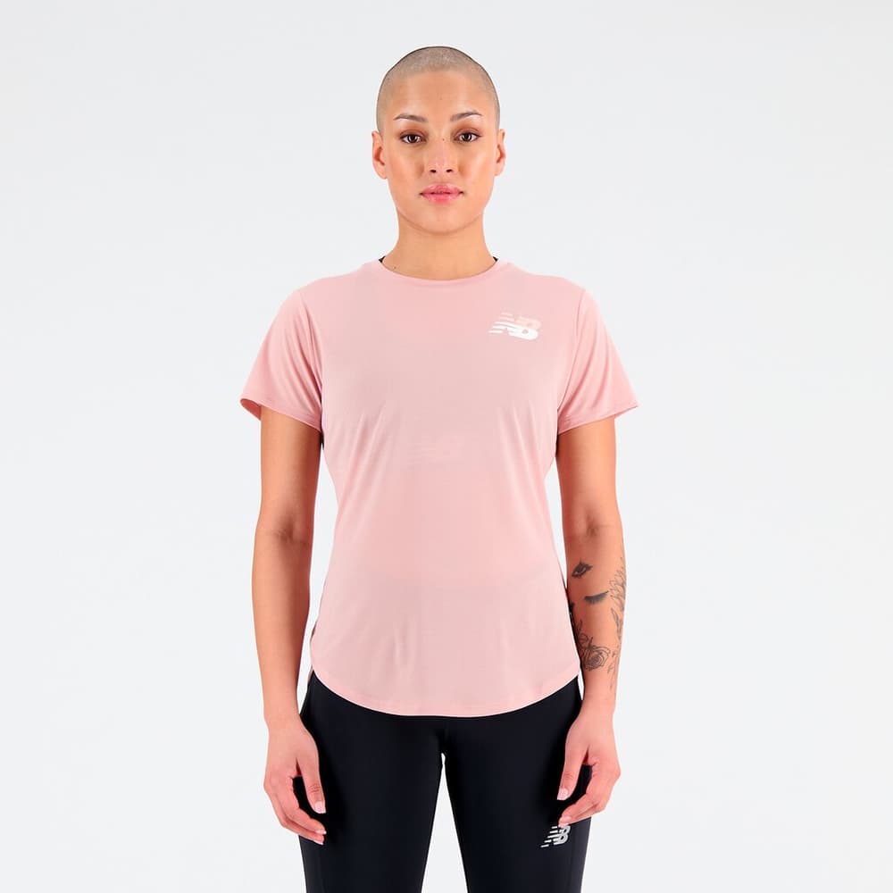 W Graphic Accelerate Short Sleeve Top T-shirt New Balance 468902900338 Taglie S Colore rosa N. figura 1