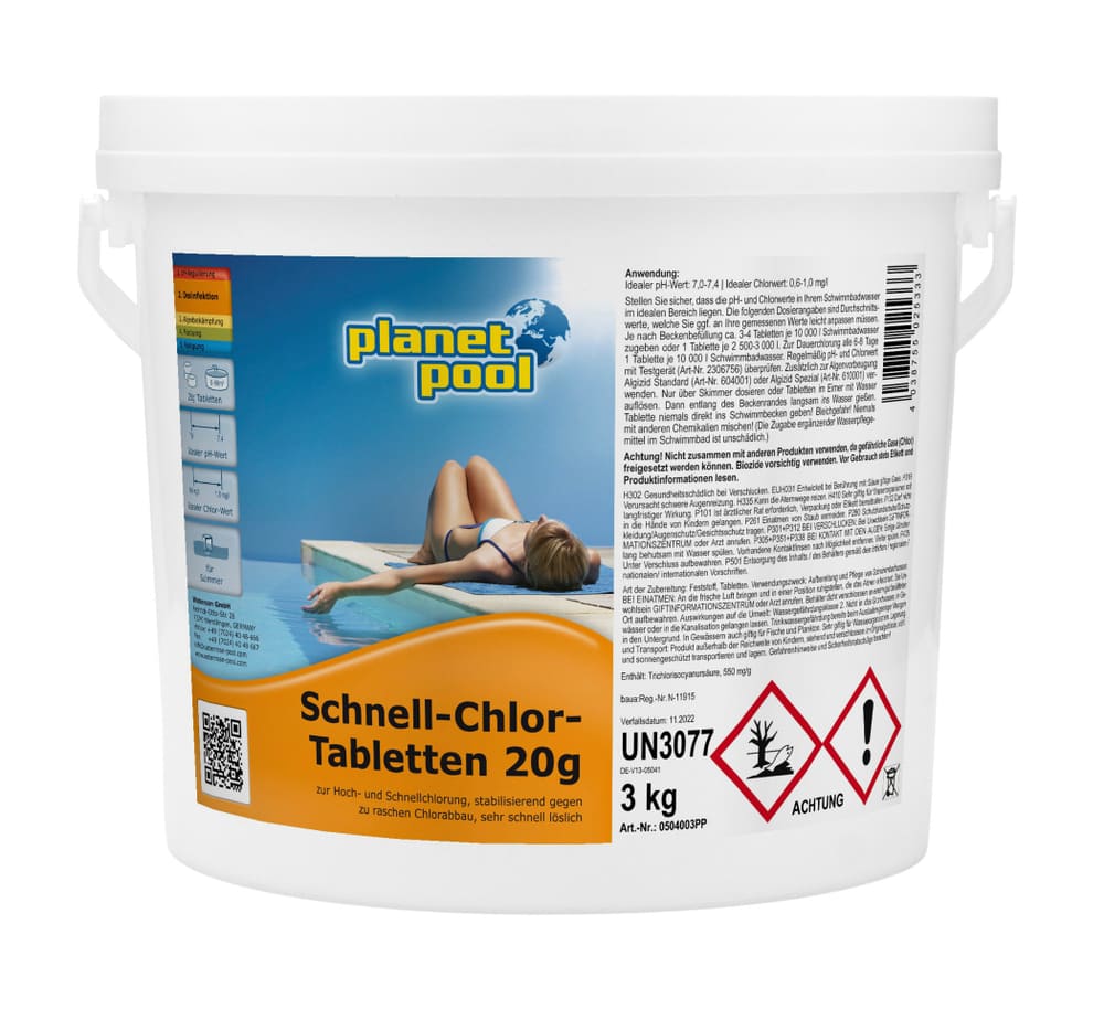 Schnell-Chlor-Tabletten 20g Desinfektion Chlor Planet Pool 647005600000 Bild Nr. 1