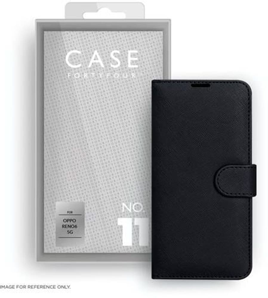 Reno 6 5G, Book-Cover schwarz Smartphone Hülle Case 44 785300194655 Bild Nr. 1