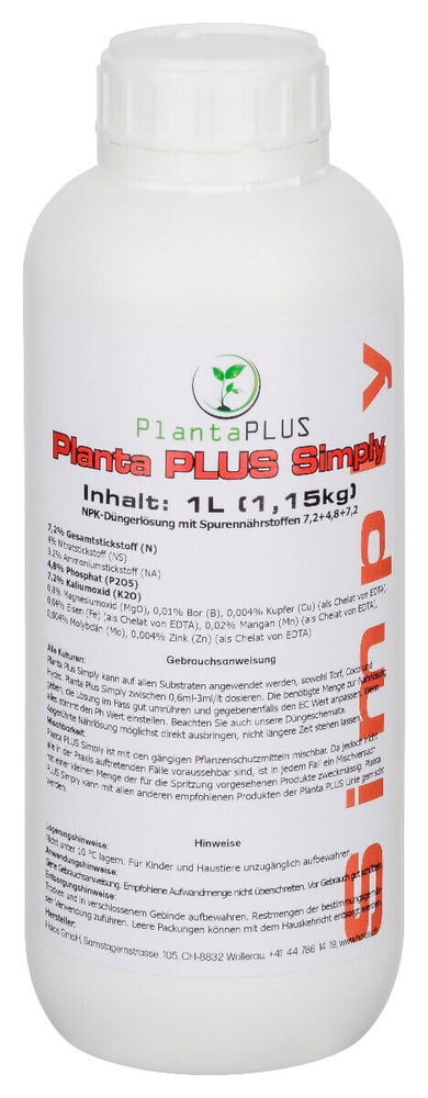 PlantaPlus Simply 1 Liter Dünger 631412200000 Bild Nr. 1