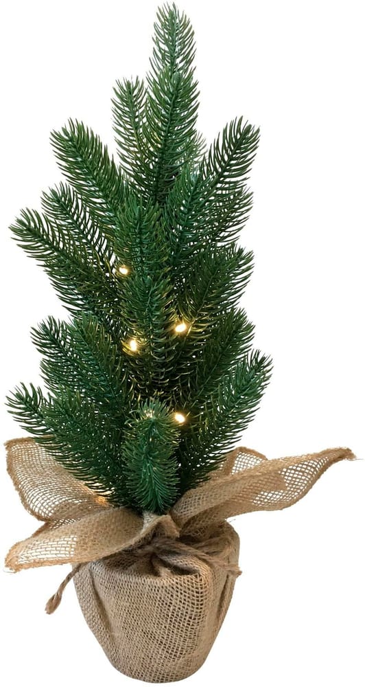 Albero di Natale a LED con vaso per interni, H: 50cm, 10 LED, Batt: 3xAA Timer Albero di Natale Dameco 785302444448 N. figura 1