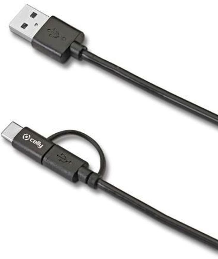 Micro Usb Cable with USB-C adapter 15W Câble USB Celly 772850100000 Photo no. 1