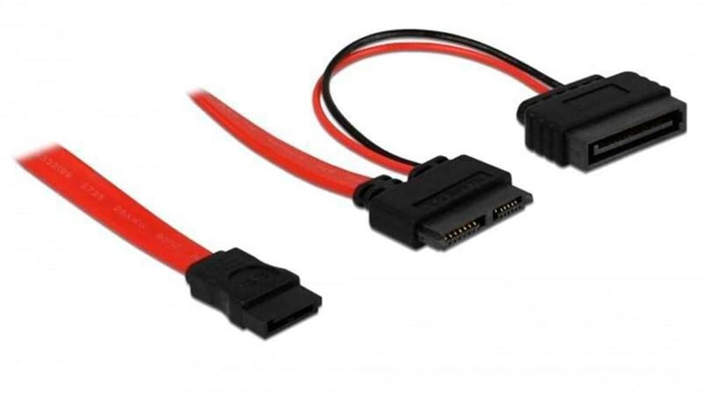 Slim-SATA-Kabel rot, 50 cm Datenkabel intern DeLock 785302406134 Bild Nr. 1