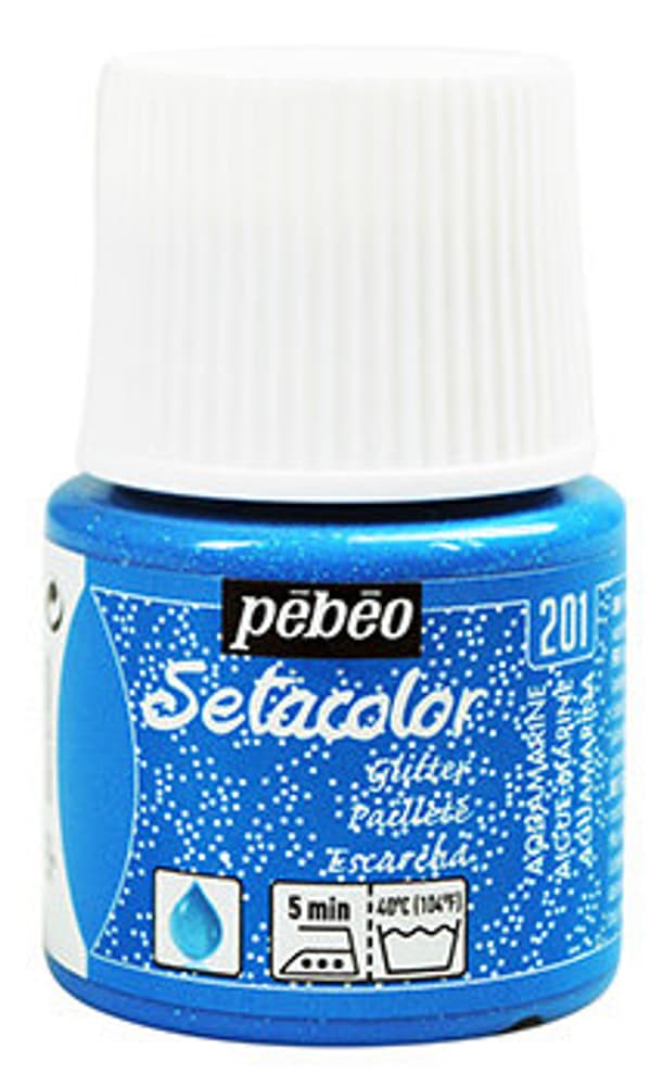 Sétacolor paillette 45ml Aigue-Marine Colore tessile Pebeo 665468100000 Colore Marine N. figura 1