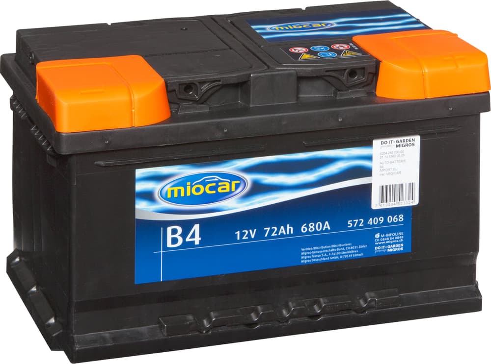 Miocar Autobatterie B4 12V 72Ah 680A - kaufen bei Do it   Garden