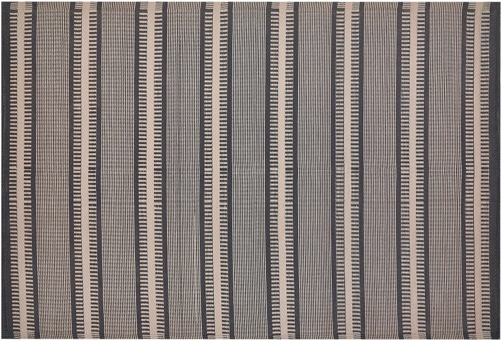 Outdoor Teppich schwarz / beige 160 x 230 cm geometrisches Muster Kurzflor MANSA Outdoorteppich Beliani 759232300000 Bild Nr. 1