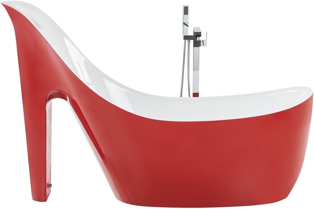 Vasca da bagno rosso e bianco 180 cm COCO Vasca da bagno freestanding Beliani 655514100000 N. figura 1