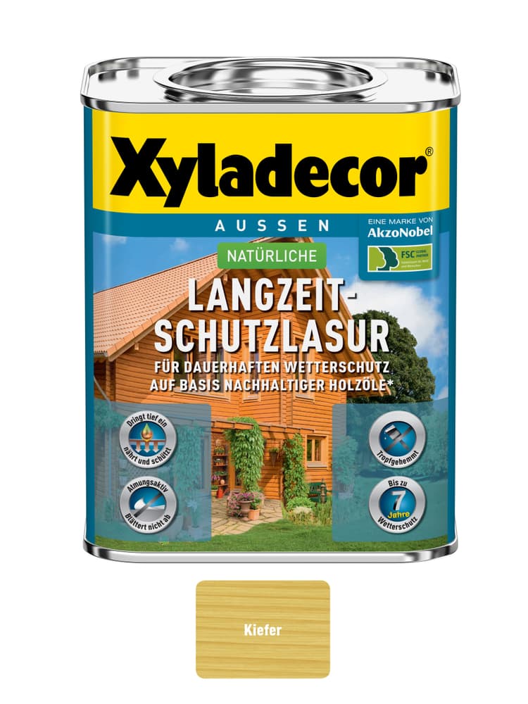 natürliche Langzeitschutzlasur Kiefer 750 ml Lasur XYLADECOR 661777300000 Farbe Kiefer Inhalt 750.0 ml Bild Nr. 1