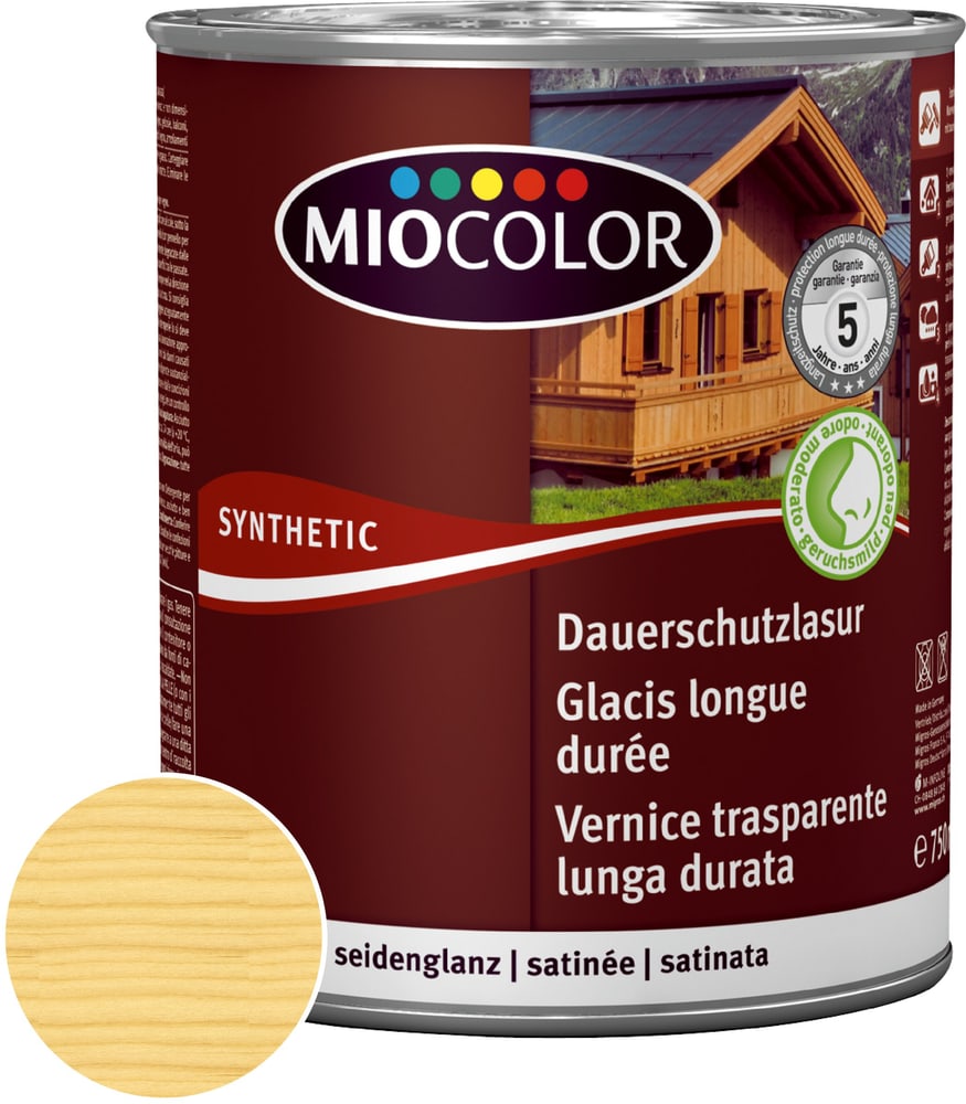 Dauerschutzlasur Farblos 750 ml Dauerschutzlasur Miocolor 661120900000 Farbe Farblos Inhalt 750.0 ml Bild Nr. 1