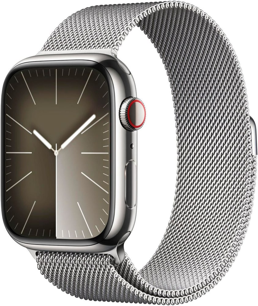 Watch Series 9 45 mm LTE Silber Milanaise Loop Smartwatch Apple 785302429320 Bild Nr. 1