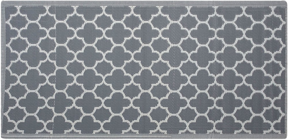Tappeto grigio e bianco 90 x 180 cm SURAT Tappeto per esterni Beliani 655505700000 N. figura 1