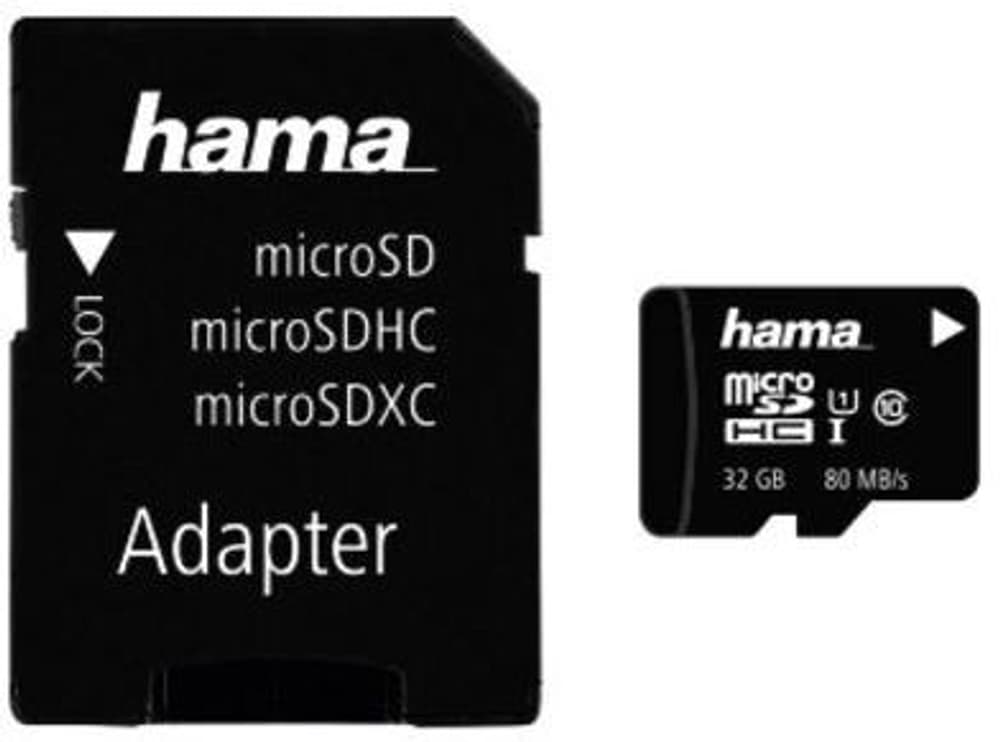 32GB Class 10 UHS-I 80MB / s + Adapter / Mobile Carte mémoire Hama 785300172193 Photo no. 1