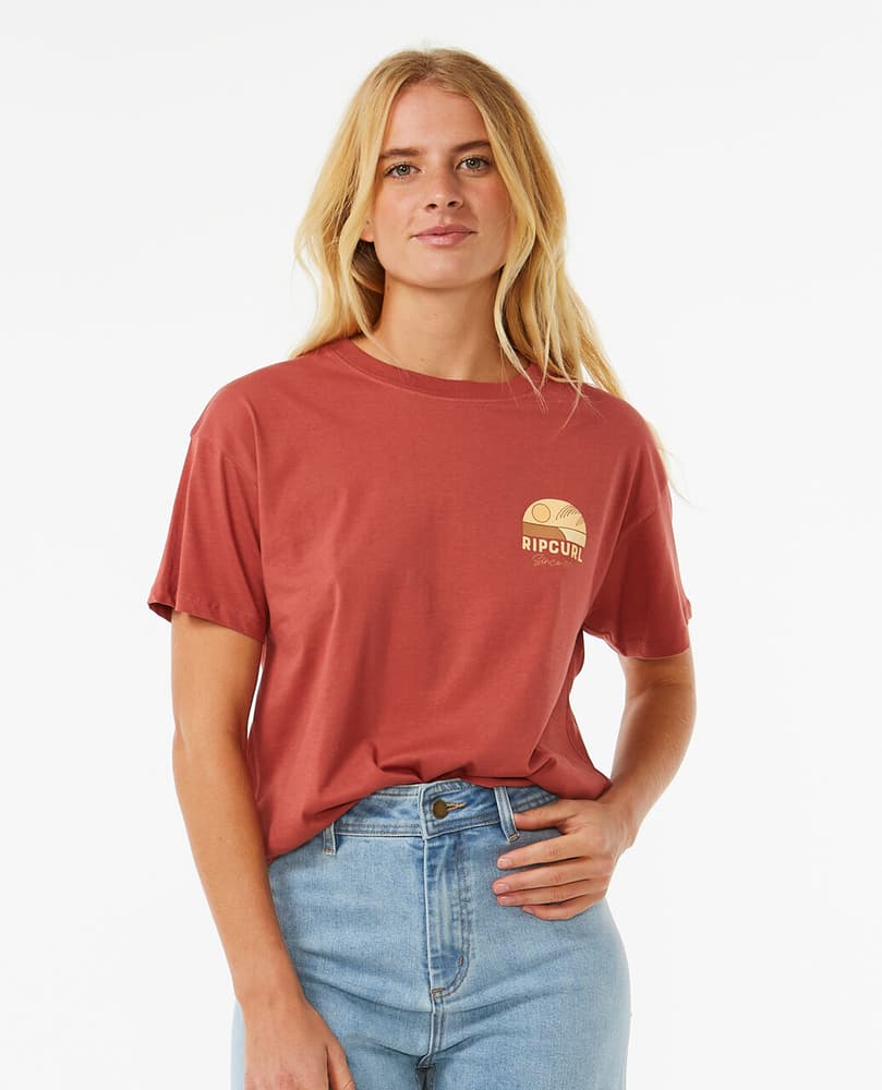LINE UP RELAXED T-Shirt Rip Curl 468252300378 Grösse S Farbe rost Bild-Nr. 1