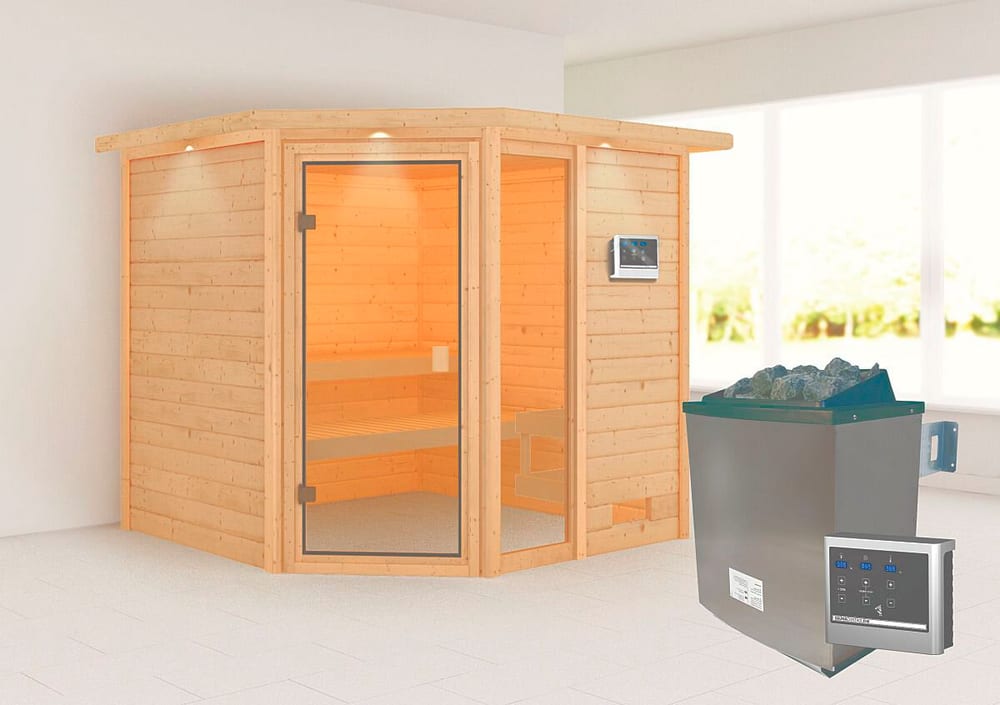 Sauna Tabea Eckeinstieg, Kranz Sauna Karibu 647558800000 Bild Nr. 1