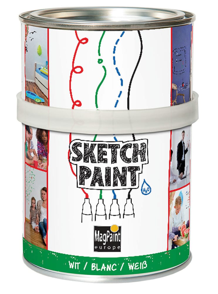 Vernice per lavagne bianche SketchPaint Bianco Lucido 0,5 l Colore della lavagna Magpaint 661518700000 N. figura 1