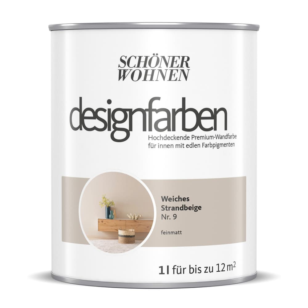 Designfarbe Strandbeige 1 l Pittura per pareti Schöner Wohnen 660992100000 Contenuto 1.0 l N. figura 1