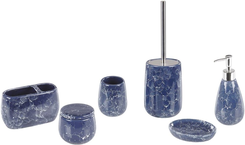 Set accessori bagno ceramica blu ANTUCO Set Beliani 639046500000 N. figura 1