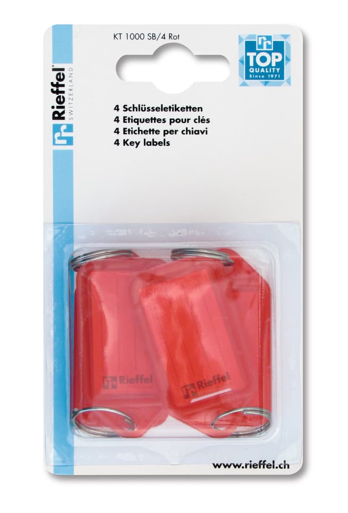 Etichette  rosso, 4 pezzi Porta-chiavi Rieffel 605606400000 N. figura 1