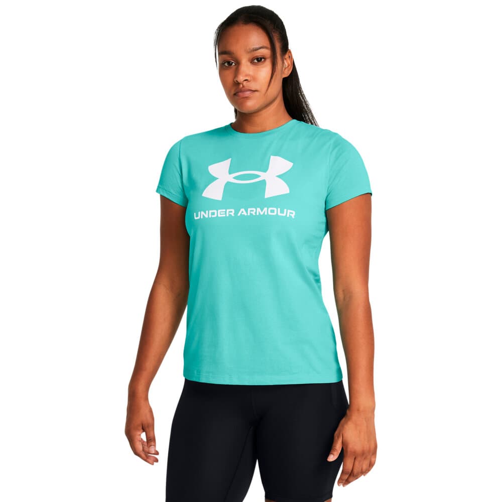 W UA Sportstyle Logo SS T-shirt Under Armour 471854800644 Taille XL Couleur turquoise Photo no. 1