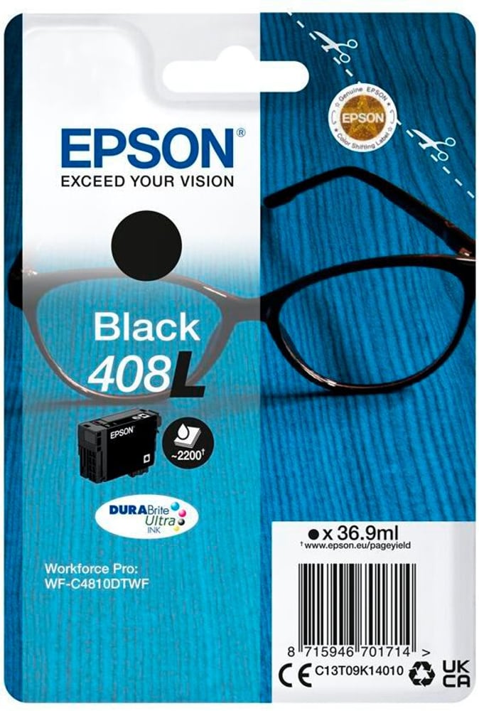 Singlepack Black 408L DURABrite Ultra Ink Cartuccia d'inchiostro Epson 785302432079 N. figura 1