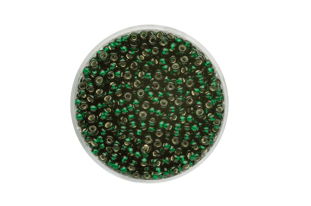 Rocailles 2,6mm garn.argent vert foncé 17g Perles artisanales 608136600000 Photo no. 1